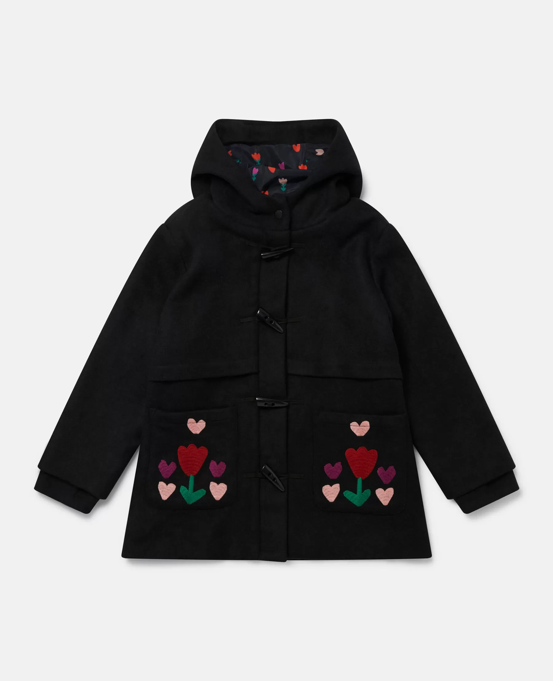 Stella McCartney Tulip Embroidery Hooded Duffle Coat Online