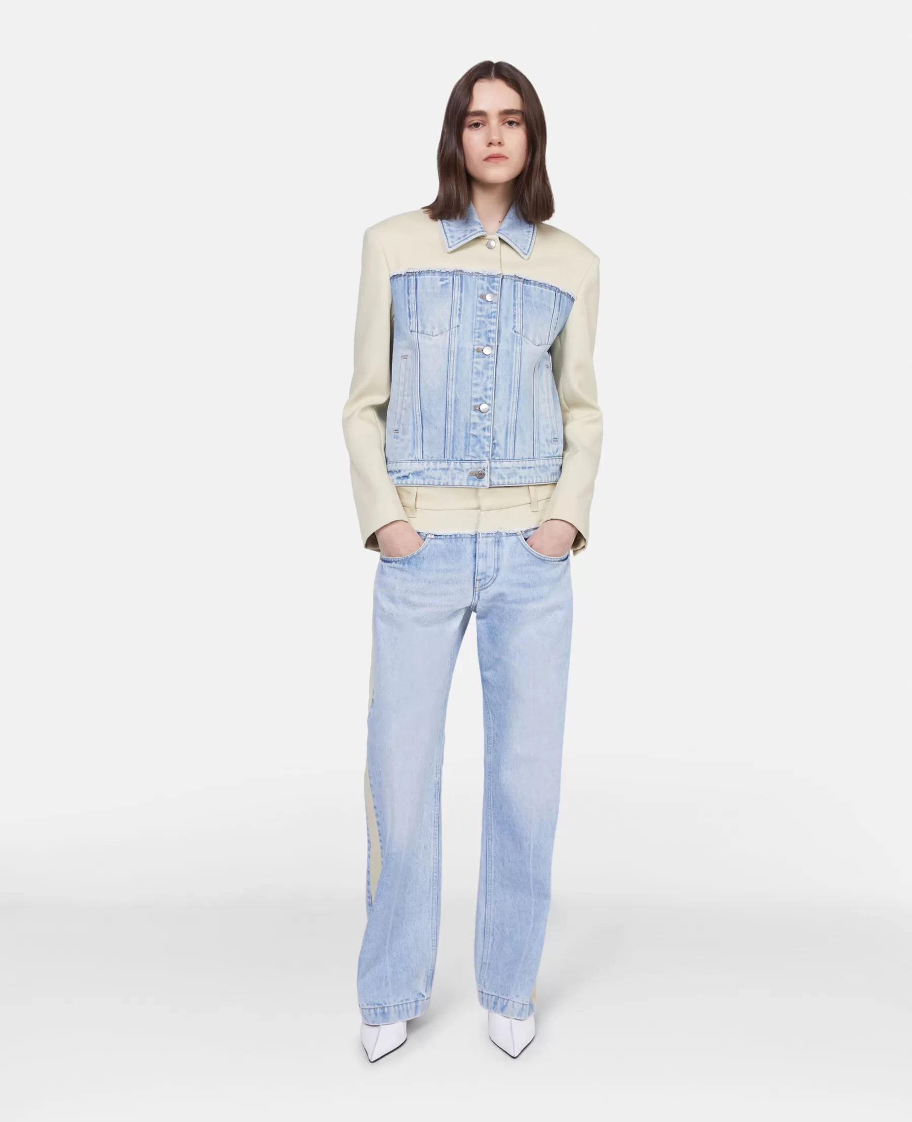 Stella McCartney Two-Tone Panelled Straight Leg Jeans Online