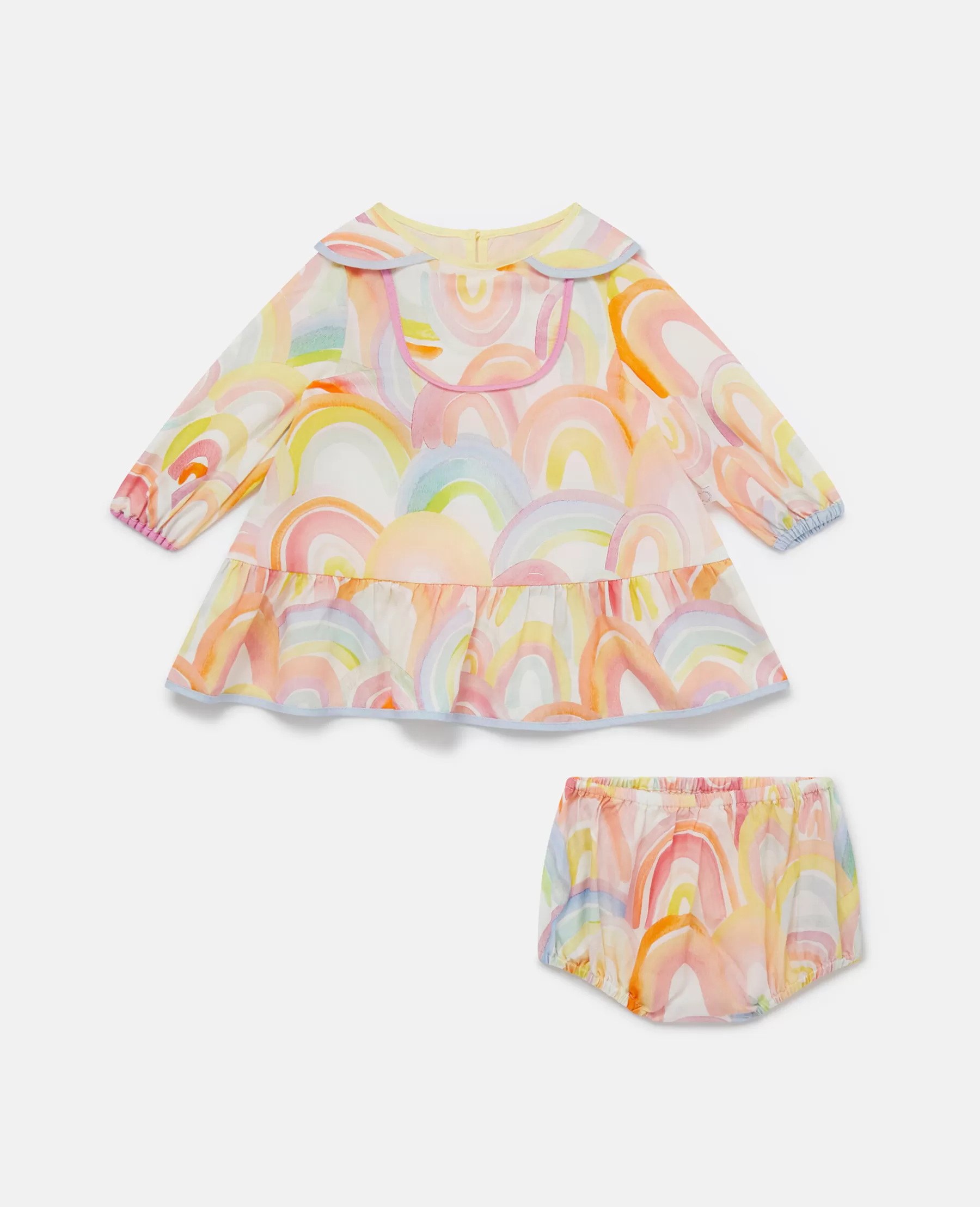 Stella McCartney Watercolour Rainbow Print Dress And Bloomers Set Hot