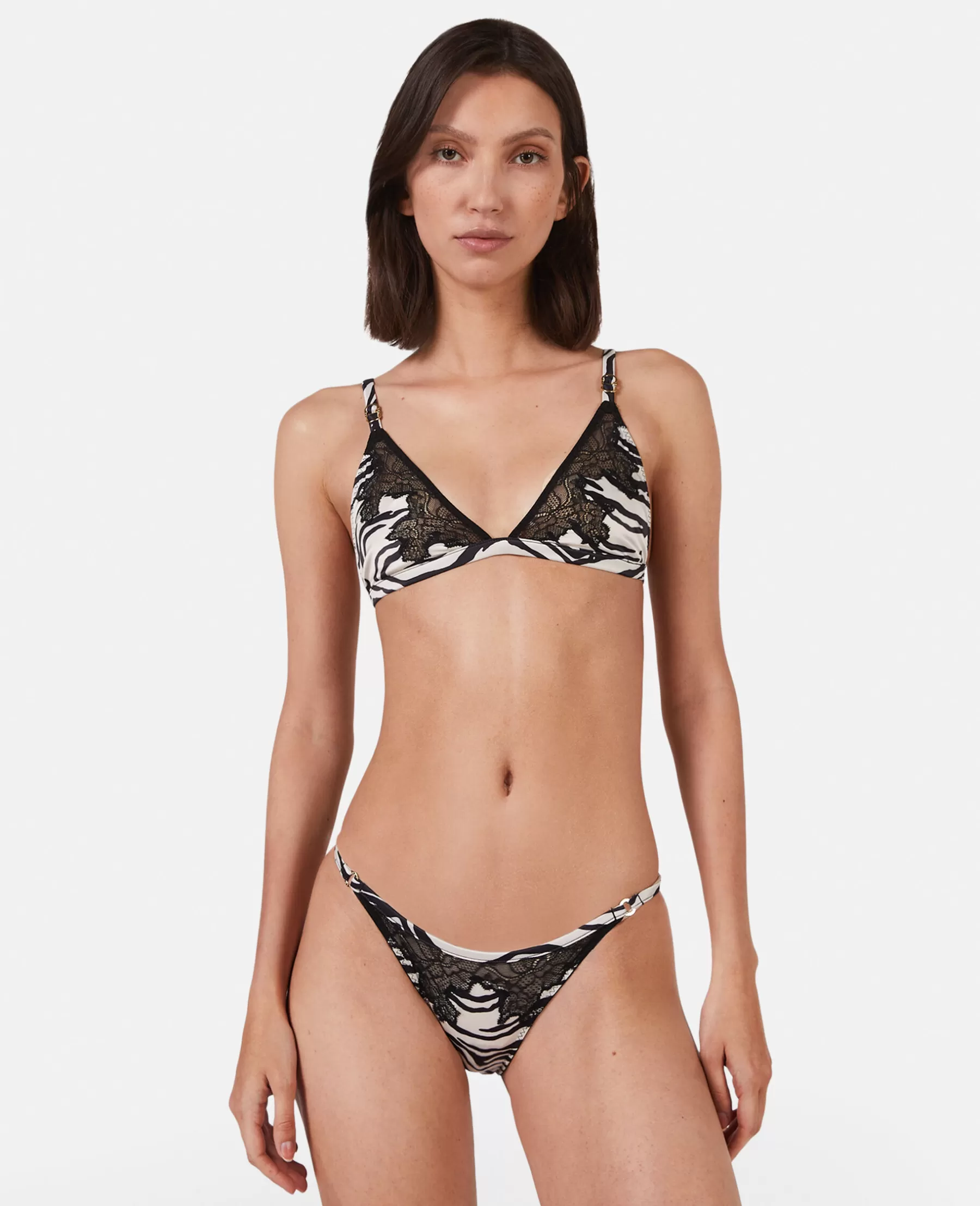 Stella McCartney Zebra Print Satin Soft Cup Bra Online